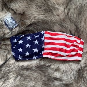 Xhilaration American Flag Bandeau Bikini Top
